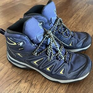 Salomon X Ultra 3 Mid GTX Shoes Womens 7 Blue Gore-Tex Hiking Boots